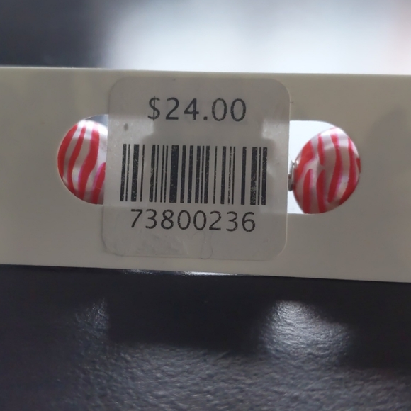 White and Pink Double Back Earrings - Picture 3 of 4